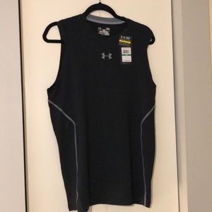 Under Armor Mens Tank style fitted compression FIT heat gear shirt